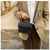 Solid Plaid Crossbody Bags For Women, Chain Decor Fashion Shoulder Bag Ladies Handbag For Daily Used