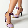 New Design Luxury Glod Purple Stilettos Pointed Toe T-strap High Heels Women Sandals Summer Party Dress Prom Shoes Pumps 2024
