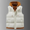 Unisex Fashion Hooded Vests Jacket Sleeveless Vest Autumn Thermal Soft Vests Casual Coats Male Cotton Men's Vest Men Thicken