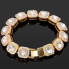Iced Out Pink Cuban Armband für Frauen Hip Hop Gold Silber Farbe Kristall Herz Kreis Quadrat Armband 4Pcs Set Schmuck Geschenk