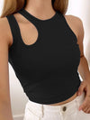 Sexy Rib-knit Tank Top for Women Summer Solid O-neck Sleeveless Crop Tops Street Vintage Korean Fashion Shirt Vest Y2K Clothes