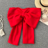 Women Hotsweet Sleeveless Sexy Zipper Chic Three-dimensional Butterfly Bow Slim Strapless Tank Top High Street Autumn Clothing