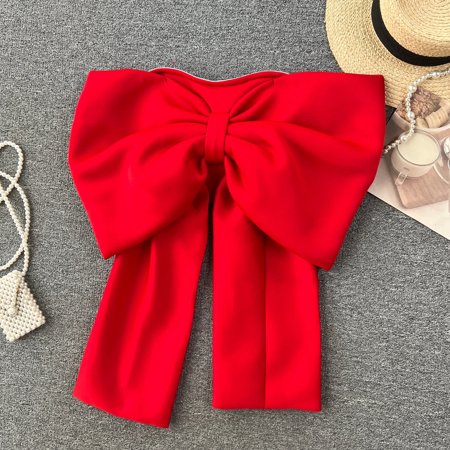 Women Hotsweet Sleeveless Sexy Zipper Chic Three-dimensional Butterfly Bow Slim Strapless Tank Top High Street Autumn Clothing