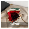 Cute Fruit Strawberry Heart Shape Pu Rivet Mini Fashion Ladies Chain Purse Clutch Bag Shoulder Bag Tote Female Flap Handbag Q5