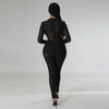 Sexy Mesh Patchwork Transparenter Club-Bodycon-Jumpsuit für Damen, durchsichtiger Einteiler-Overall, Clubwear, Party-, Geburtstagsoutfits