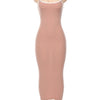SIBYBO Ribbed Spaghetti Strap Cotton Dress Women Sleeveless O-Neck Summer Dress Solid Backless Long Party Dress