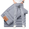 Sommer elastische Herrenjeans Mode Grau Bequeme Business Straight Stretch Baumwolle Casual Denim Hose Marke Männliche Dünne Hosen