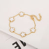 Stainless Steel Non Fading Minimalist Creative Plant Live Leaf Petal Flower Pendant Necklace Earrings Bracelet Jewelry Set