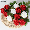 3/5/10/20 Stk. Rosen Künstliche Blumen Rosenzweig Künstliche Rote Rosen Realistische Kunstrosen für Hochzeits-Heimdekoration