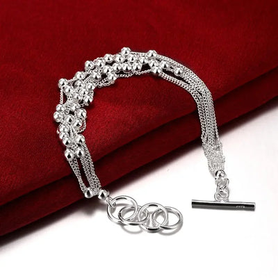 925er Sterling Silber elegantes Traubenperlen Armband Halskette Ohrringe Schmuckset für Damen Mode Party Hochzeit Accessoires Geschenke