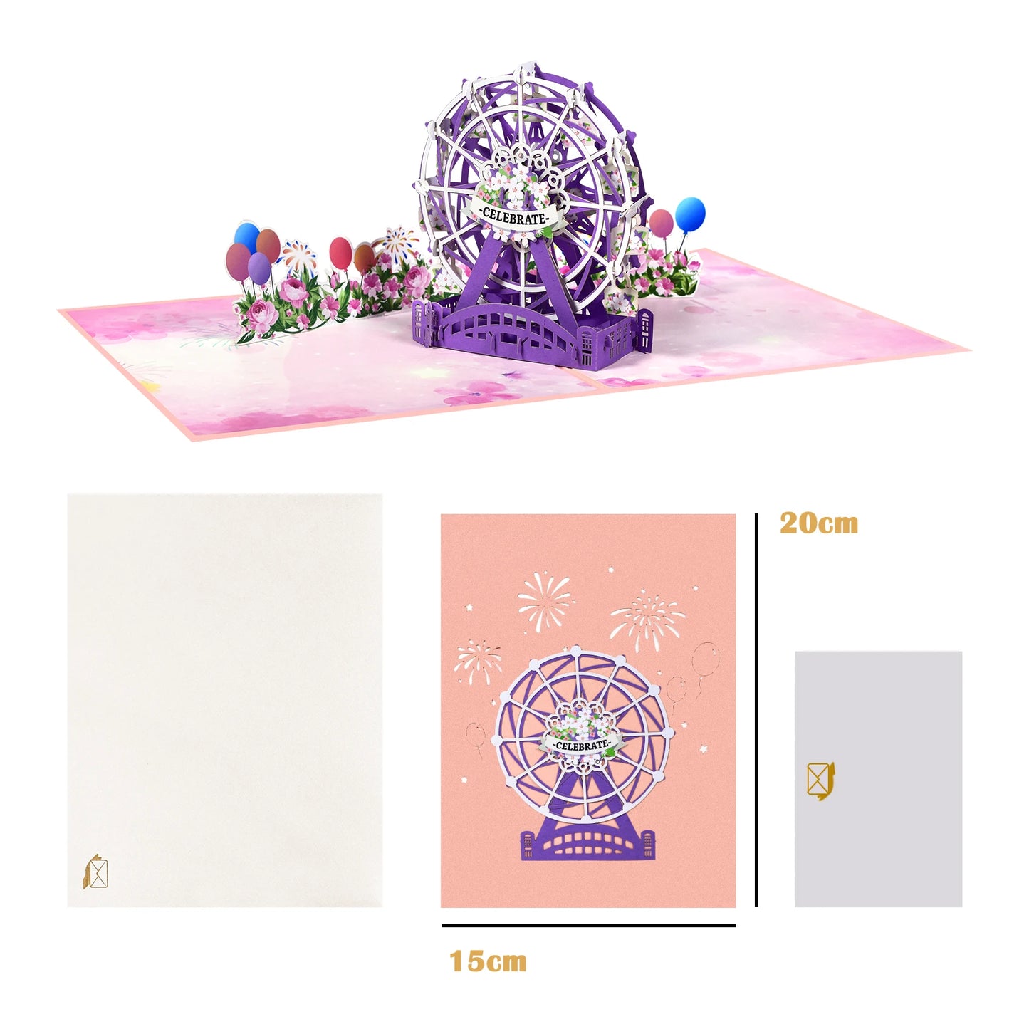 Valentinstag Geschenk 3D Pop Up Karte Jahrestag Hochzeit Geburtstag für Ehefrau Ehemann Grußkarten mit Umschlag und Notizkarte