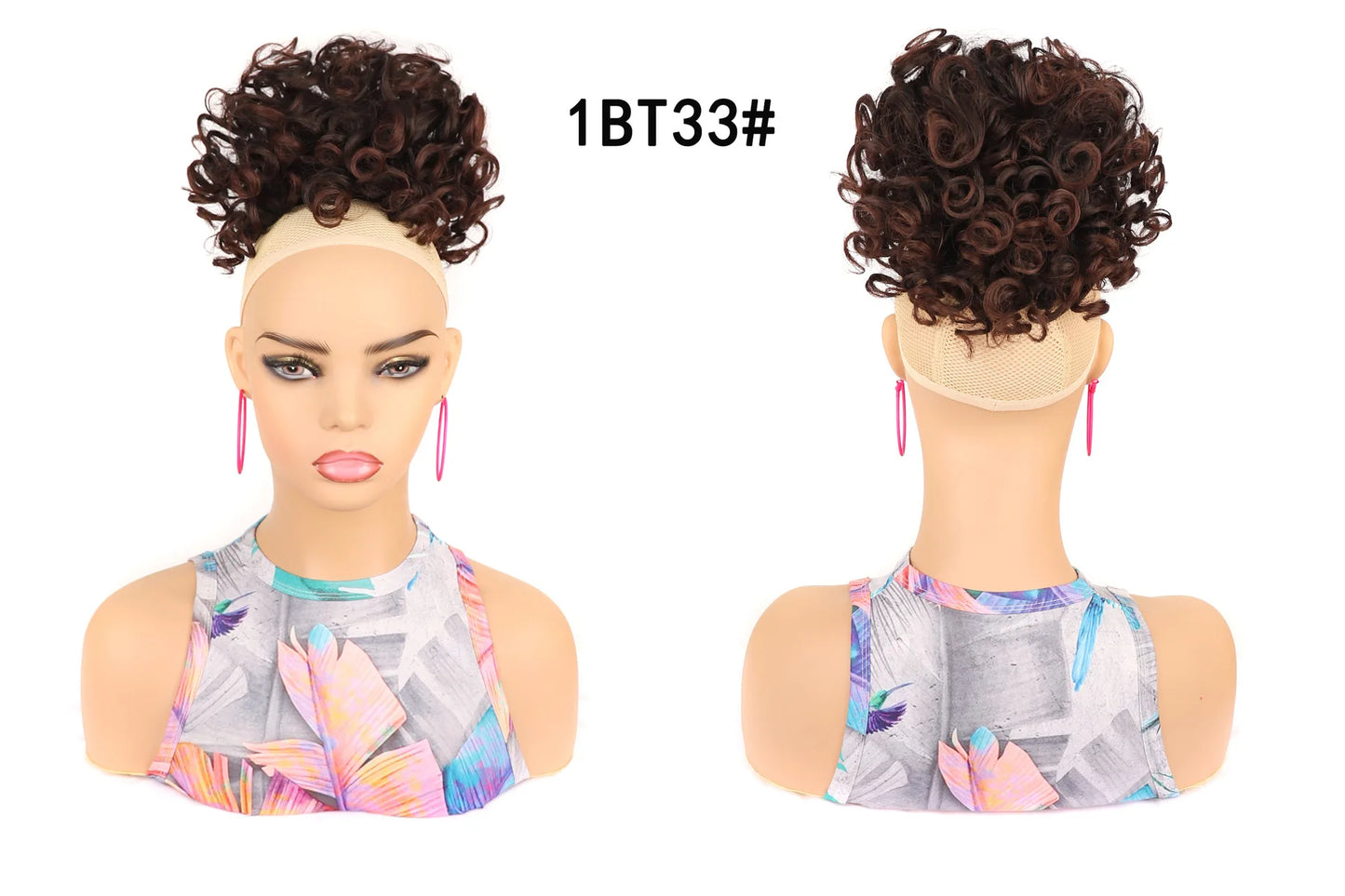 Synthetic Afro Puff Drawstring Ponytail Hair Bun 10 Inch Short Afro Kinkys Curly Afro Bun Extension Hairpieces Large Size