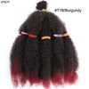 Afro Kinky Curly Hair Bulk Synthetic 12inch Ombre Marley Twists Braiding Hair #1B 4 27 30 33 99J Green Ombre Purple Brown Colors