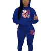 Women's Hoodies Sets Pants Suit 2 Piece Outfits 2025 New Letter Print Bear Aesthetics Sweatshirt and Sweatpants Womens Tracksuit