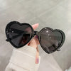 Neue herzförmige polarisierte Sonnenbrille für Damen, modisch, süß, Retro, Vintage, Verlaufs-Sonnenbrille, UV400-Schutz, Unisex-Brille