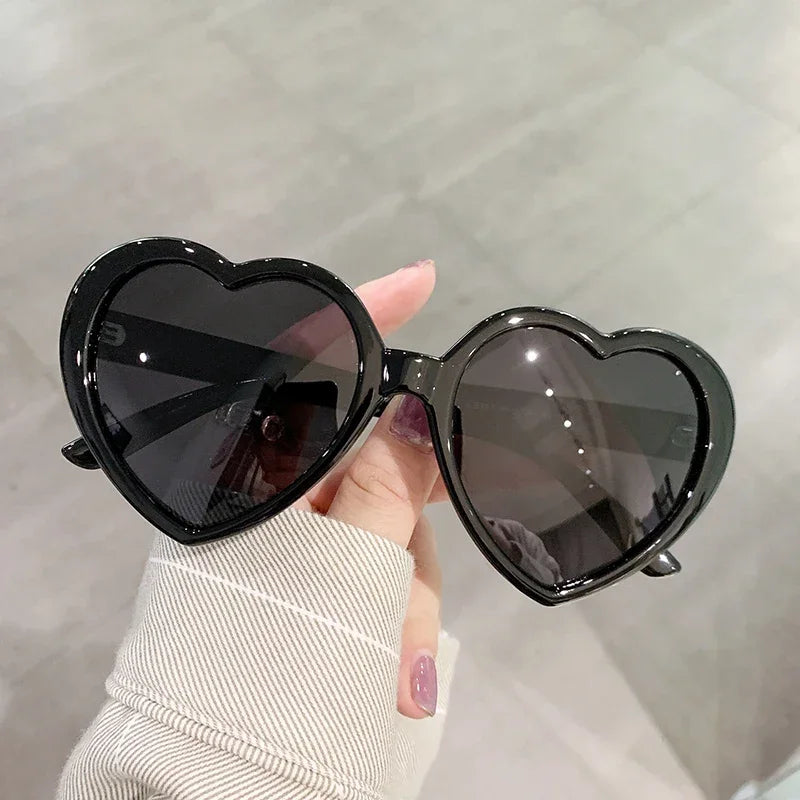 Neue herzförmige polarisierte Sonnenbrille für Damen, modisch, süß, Retro, Vintage, Verlaufs-Sonnenbrille, UV400-Schutz, Unisex-Brille