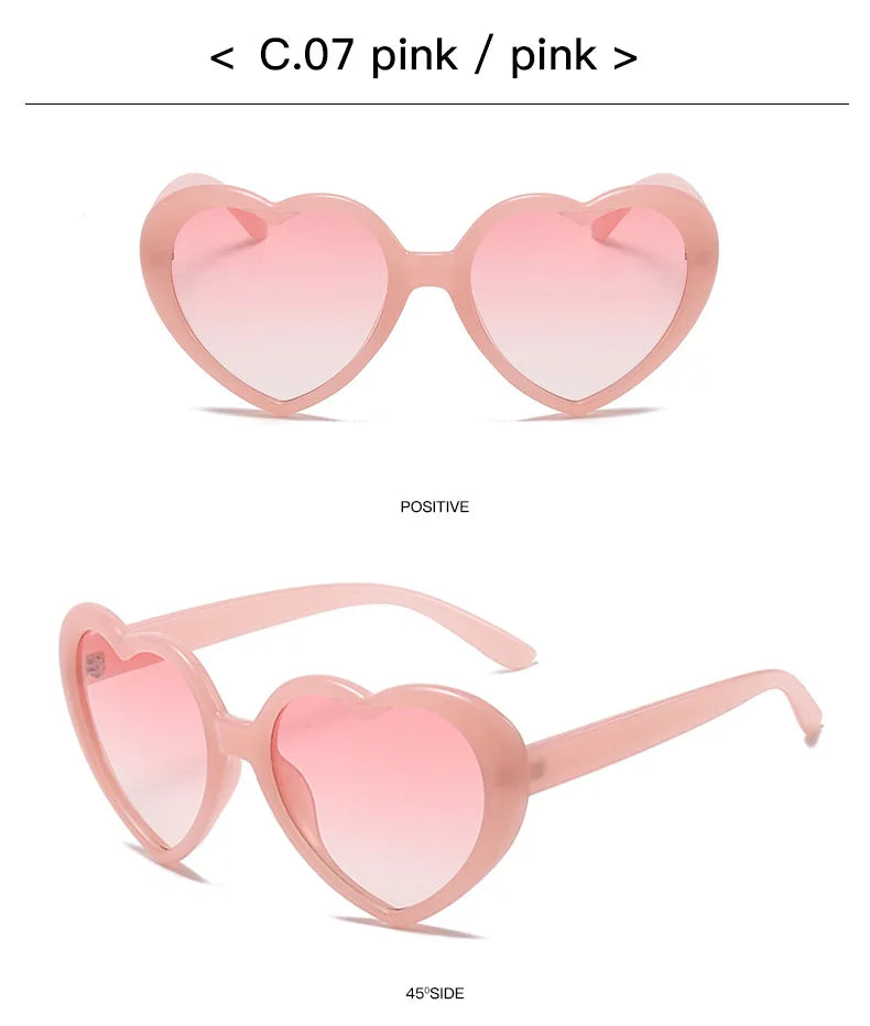 Neue herzförmige polarisierte Sonnenbrille für Damen, modisch, süß, Retro, Vintage, Verlaufs-Sonnenbrille, UV400-Schutz, Unisex-Brille