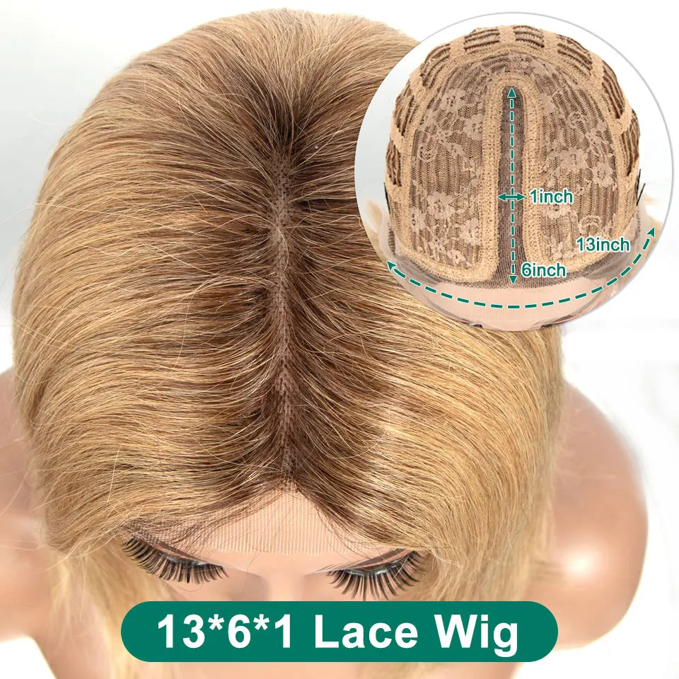 Black Pearl Ginger Lace Front 100% Human Hair Quality Wigs Glueless Wig Short Straight Bob Wig Lace Front Human Hair Wig