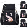 Damen Kuriertasche Kleine Handtasche Umhängetasche Geldbörse für Handy Sakura 26 Alphabet-Druck Münzgeldbörse Damen Kartenhalter