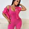 Women Clothes Sexy Female Fitness Gym Jumpsuit Shorts Acid Wash Vintage Bodycon Romper One Piece Short Sleeve Jacket 2 Piece Set