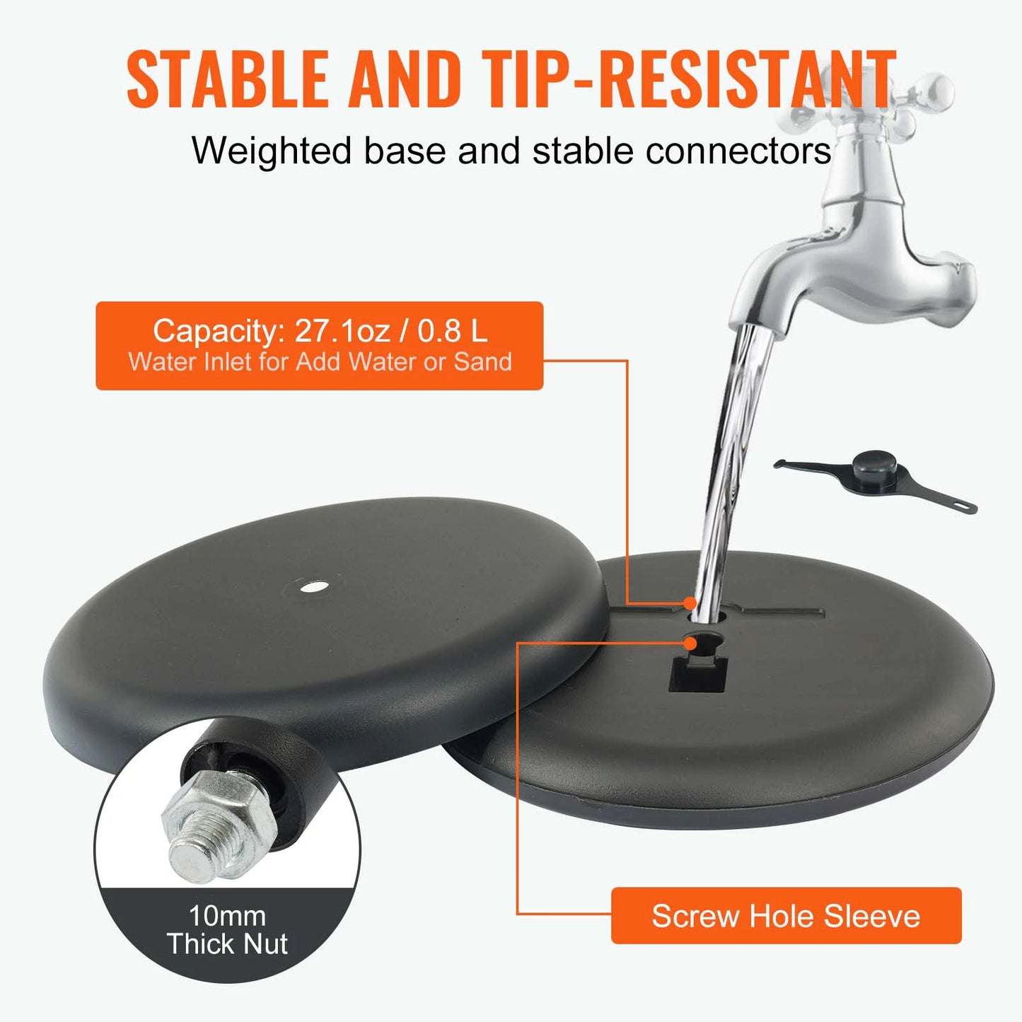 VEVOR Pedestal Sign Holder Vertical & Horizontal Adjustable Heavy-Duty Floor Poster Stand for Display Advertisement and Outdoor