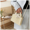 Edle Kristallperlen-Abendtasche Hochzeit Clutch mit Perlenkette Neue handgefertigte Perlenketten-Umhängetasche Handtasche Abendkleidtasche