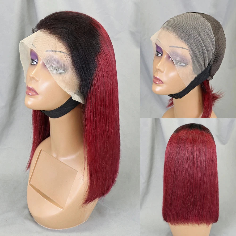4/30/4 Farbe Echthaar Bob Perücke Glatt 13x4 Lace Front Echthaar Perücken Brasilianische Perücke Kurze Echthaar Bob Perücken Ombre Perücke
