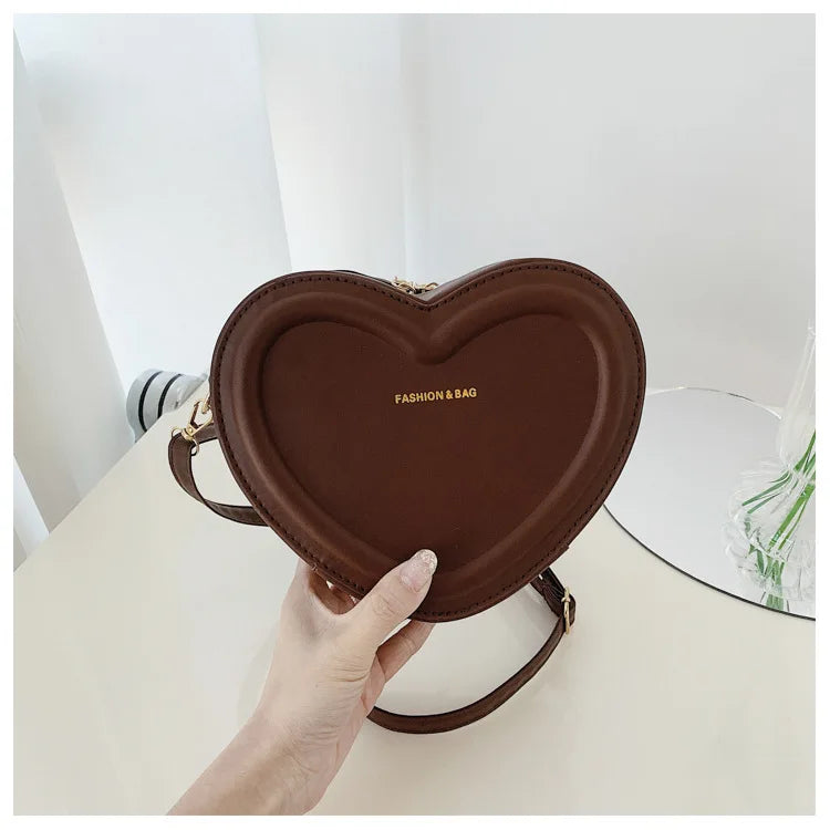 Fashion Heart Shape Crossbody Bags For Women New Solid Pu Leather Shoulder Bag Casual Ladies Handbags Designer Women Bags сумка
