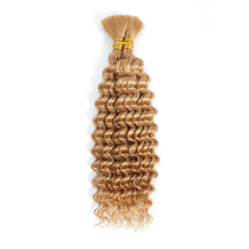Menschenhaar zum Flechten, Tiefwellen-Bulk zum Flechten, ohne Tressen, Tief gelocktes Flechthaar für Boho Braids, brasilianisches Echthaar
