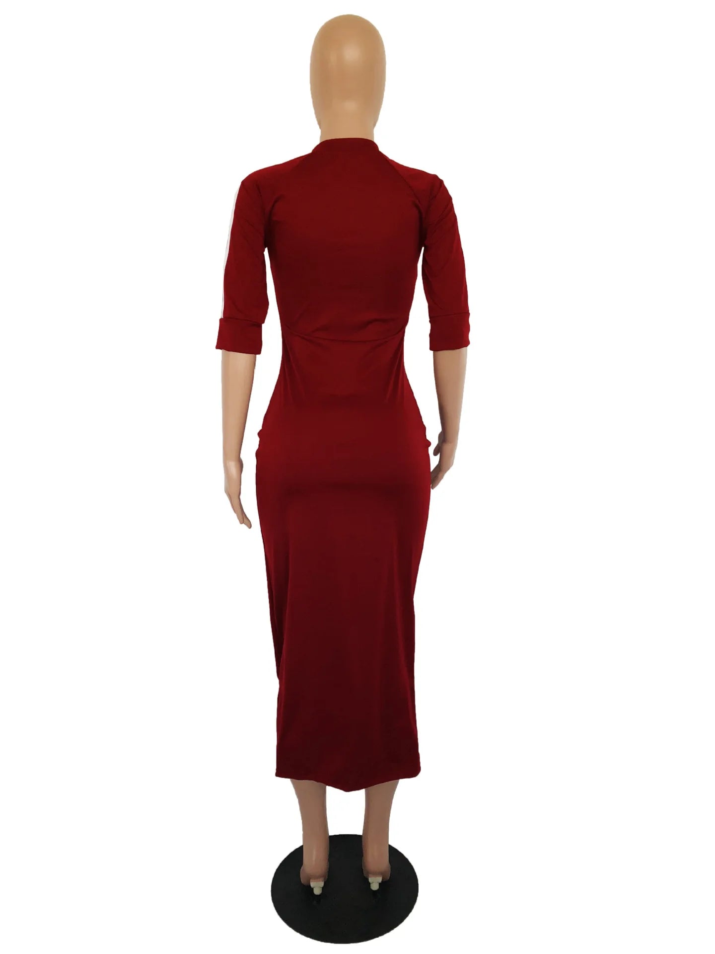 European and American women's fashion white stripe dress
