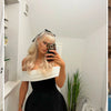 Damen Trägerloses Rückenfreies Kurzes Kleid Elegant Sexy Off Shoulder Ärmellose Kleider 2025 Damen Abendparty Geburtstagskleider Schwarz