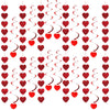 6pcs Red Heart Love Spiral Swirl Hanging Garland Love Hanging String Curtain Wedding Valentines Day Birthday Party Bedroom Decor