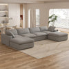 Cloud Modular Sectional Sofa with 2 Storage Ottomans 160.6" Down Filled Comfort U Shaped Sofa Minimalist Wide Deep Seat Couch