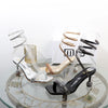Luxus-Fashion-Sandalen 2024 Sommer Neue Strass Fee offene Zehen Ring-Fuß-Riemen Römersandalen mit hohem Absatz Damenschuhe Bankett