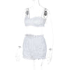Dulzura Women'S 2 Piece Pleats Shorts Set Sleeveless Strappy Crop Tops And Sexy Shorts Matching Set Party Club