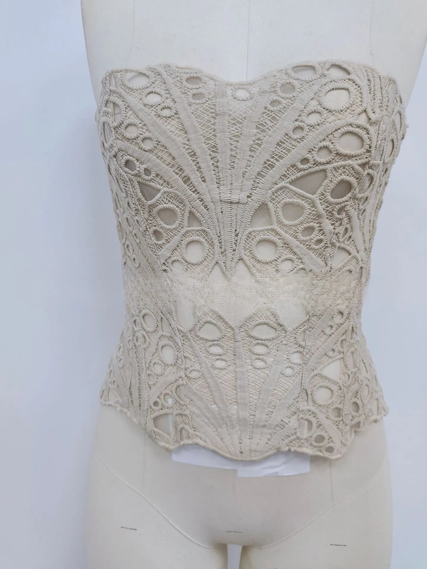 SsTss American Court Corset Sheer Mesh Breathable Corset Sexy Top Hollow Irregular Lace Double Layer Shapewear Chic Camis Top