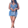 Camisole Dress Sexy Sleeveless Women Denim Dresses Solid Spliced Sheath Slim Washed Distressed 2025 Summer Wrap Buttocks