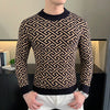 Herbst Winter Samt Strickpullover Herren Langarm Rundhalspullover Slim Fit Business Freizeit Strickwaren Tops Herrenbekleidung