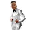 Suit for Boys Wedding Tuxedo 3 Piece White Jacket Royal Blue Pants Vest Kids Blazer Set Slim Fit Tailored Outfit