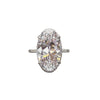 Huitan Luxury Big Oval Cubic Zirconia Crystal Rings Women Wedding Accessories High-quality Silver Color Engagement Bands Jewelry