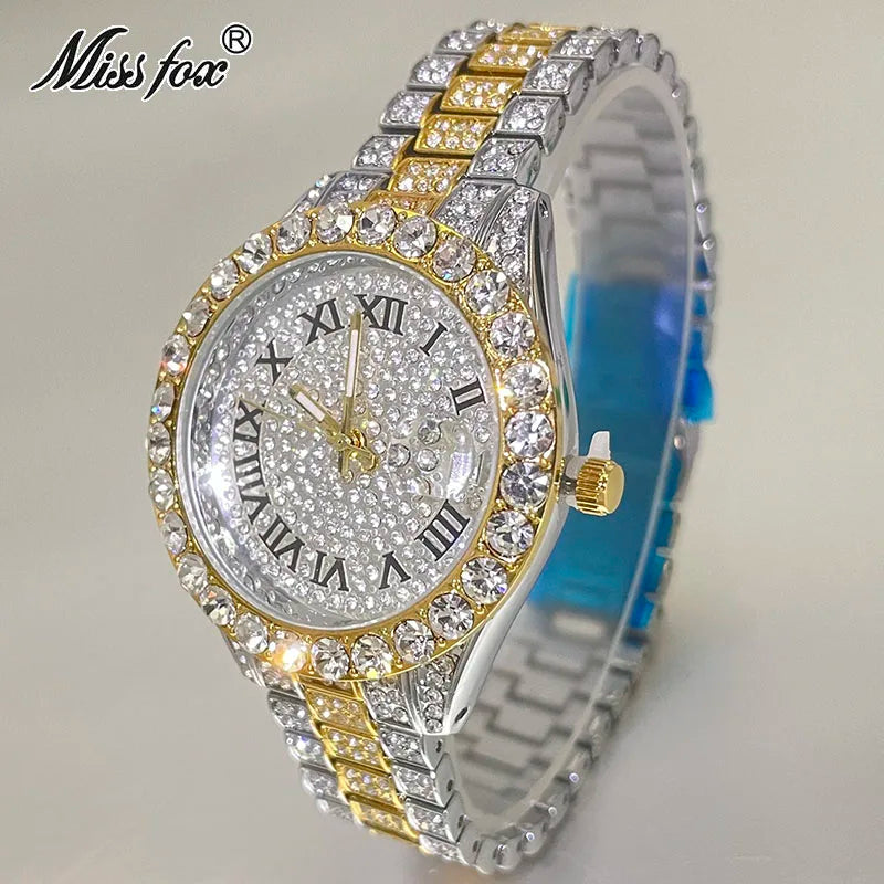 MISSFOX Pink Damen Armbanduhren Luxus Klein Zifferblatt Elegant Quarz Uhr Für Damen Icy Look Party Schmuck Mini Babe So Süß Armbanduhr