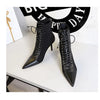 BIGTREE Shoes Cross Straps Sexy Women Boots Pointed Toe Stiletto High-heel Boots 2025 New Women's Ankle Boots Plus Size 42 43