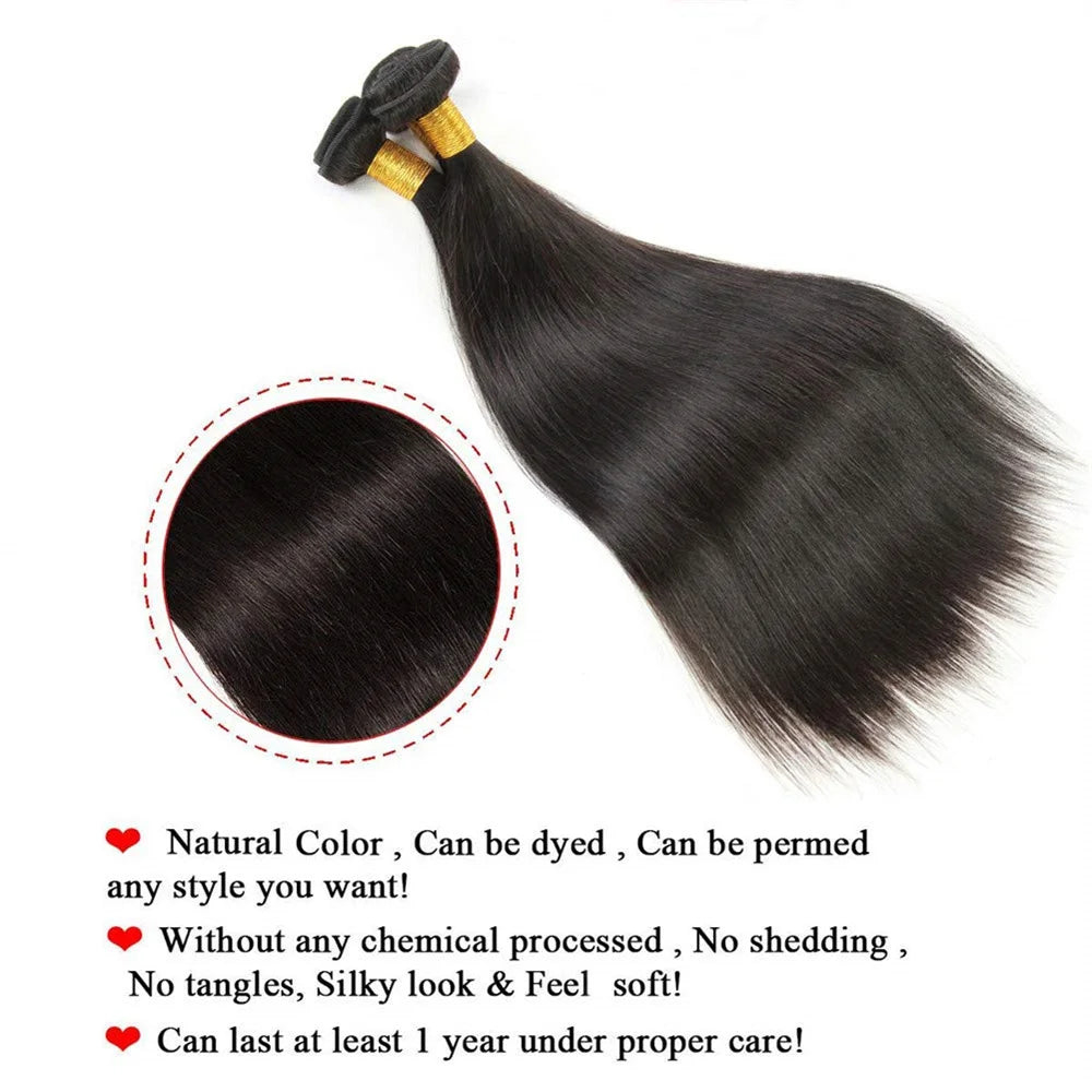 8-32 Inch Bone Straight Human Hair Weave Bundles 12 A Brazilian Natural Color 100% Remy Human Hair Extension 1 3 4 Bundles Weft