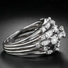 Huitan New Trendy Women Ring with Blue/White CZ Full Bling Iced Out Female Wide Rings for Party Statement Jewelry Drop Shipping