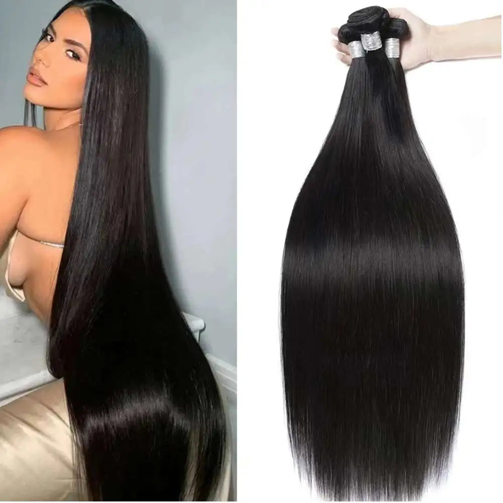 15A Peruvian Straight Hair Bundles Natural Straight Human Hair Bundles  8-32 Inch Remy Human Hair Extensions For Black Women