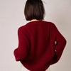 Rollkragenpullover 100% Kaschmir Pullover Damen lose verdickend Anti-Aging Nische Vintage Roter Rundhals-Pullover Damen Langarm