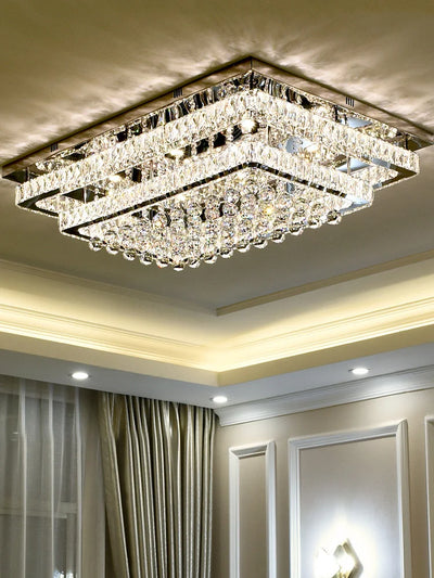 Moderner Luxus Kristall LED Kronleuchter Für Wohnzimmer Schlafzimmer Esszimmer Küche Deckenleuchte Silber Chrom Fernbedienung Licht