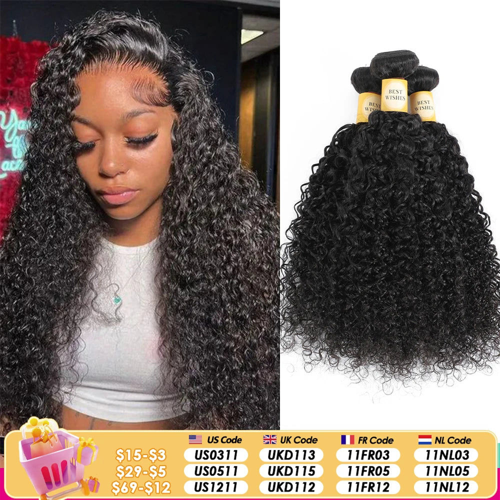 12A Kinky Curly Hair Bundles 1/3/4 Pcs Jerry Curly Bundles Human Hair 32 Inch Burmese Curly Hair Bundles 3-5 Days Delivery
