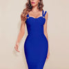 BEAUKEY Summer White Rhinestone Bandage Evening Dress Women Luxury Maxi Spaghetti Strap Red Club Celebrity Evening Party Vestido