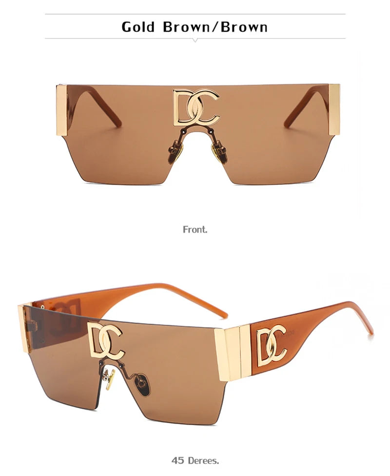 Neue 2024 Luxus Designer Square Sonnenbrillen Frauen Mode Trendy Punk Sonnenbrille Damen Farbverlauf Shades Brillen Oculos UV400